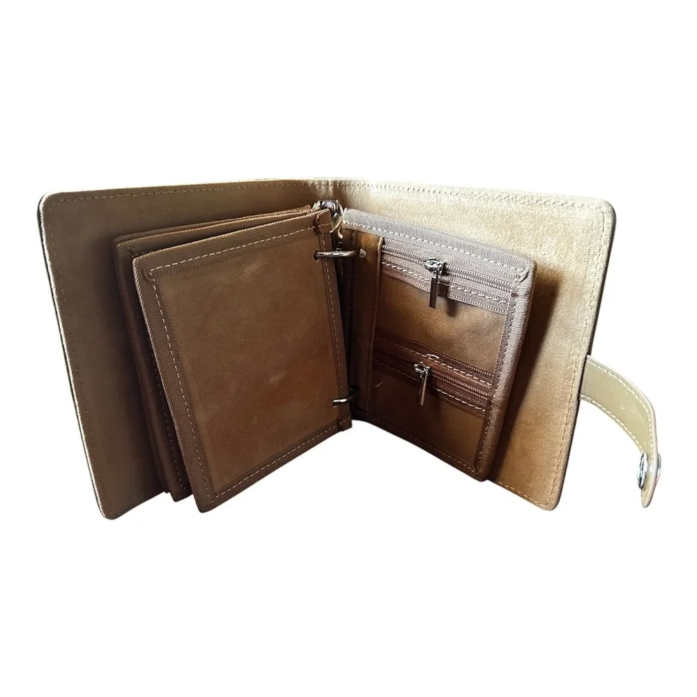 Sarinah SVH Quilted Travel Jewelry Organizer Binder Tan Waterproof Case NEW